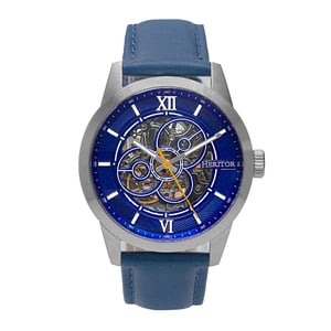 Reloj automático Heritor Jonas con correa de cuero y esqueleto