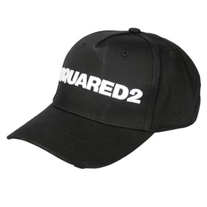 Gorra negra con logo bordado blanco de DSQUARED2