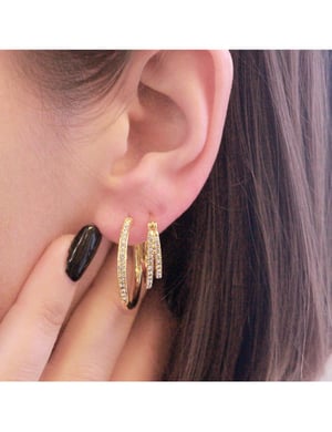 Pendientes Duo Circlet - Oro y Cristal