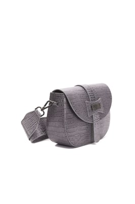 Bolso cruzado de piel gris Donatella para mujer Pompei