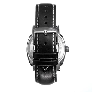 Reloj Reign Impaler semiesqueleto con correa de cuero - Gris/Negro