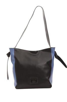 Bolso de hombro de cuero negro Donatella de Pompei para mujer