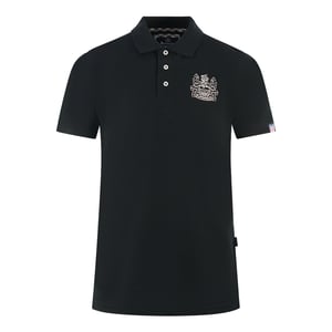 Polo negro con mangas con la marca Aquascutum