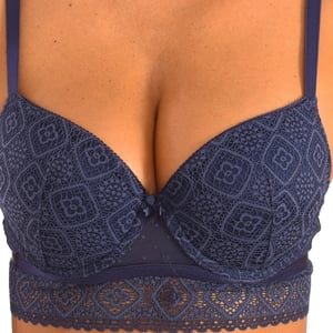 Sujetador de encaje con aros y push-up para mujer, modelo AMAYA