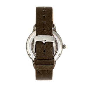 Reloj automático Empress Diana con correa de cuero MOP grabado