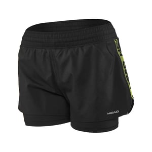 Ventaja de la cabeza pantalones cortos de tenis negros para mujer