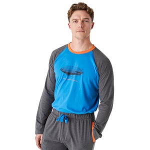 Pijama de algodón manga larga cuello redondo JJBEP6100 hombre