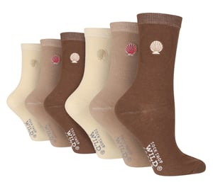 Lote de 6 calcetines negros para mujer con bordados en algodón - Multicolor