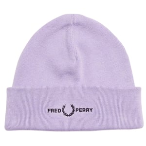 Gorro morado lila con logotipo gráfico de Fred Perry
