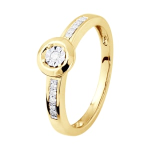 Diamond Solitaire compatible con 0,070 CTS Ilusión 1 CT de oro blanco