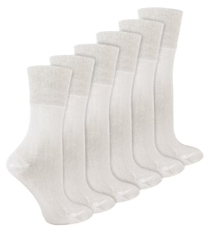 IOMI - 6 Pack Calcetines Diabéticos de Bambú para Mujer - Blanco