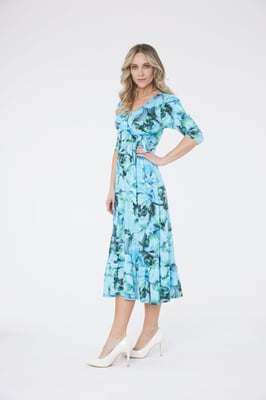 Claire Vestido Estampado Floral - Azul
