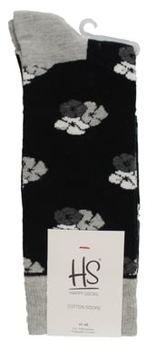 HS by Happy Socks - Pack de 3 Calcetines de Vestir Clásicos Flor - Flor (Negro)