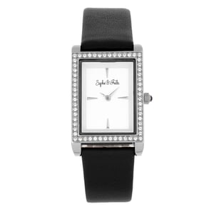 Reloj Sophie and Freda Wilmington con correa de cuero y cristales Swarovski