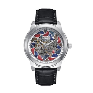 Reloj automático Heritor Emmanuel semiesqueleto con correa de cuero