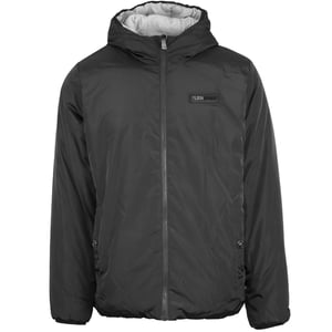 Chaqueta negra reversible con logo y parche deportivo de Plein