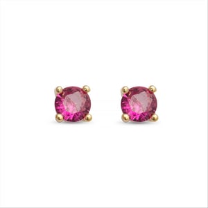 Pendientes Luxenter, otieno de plata de ley 925 y circonita rubí acabado baño oro 18K