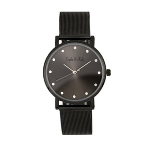 Reloj de pulsera de malla Sophie & Freda Savannah con cristales Swarovski