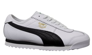 PUMA ROMA 68 Vintage White Black Leather Low Lace Up Mens Entrenadores 370051 02