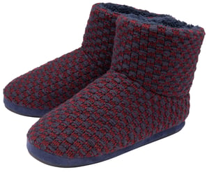 DUNLOP - Botitas de espuma con memoria Sherpa para hombre (8, Azul marino/Burdeos)