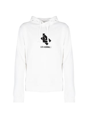Les Hommes Sudadera Hoodie LH del hombre Blanco