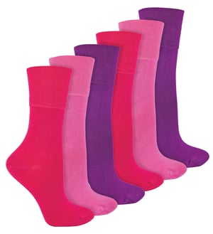 IOMI - Pack de 6 Calcetines Diabéticos de Bambú para Mujer - Rosa