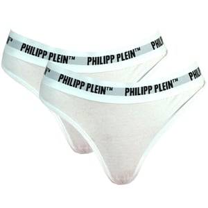 Pack de dos tangas de ropa interior blanca de Philipp Plein