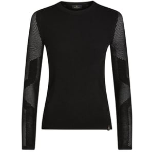 Belstaff Kai camiseta negra de manga larga con cuello redondo