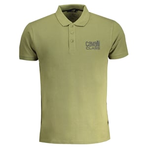 Camiseta Polo Verde con Logo Bold de Cavalli Class