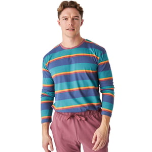 Pijama de algodón manga larga cuello redondo JJB12 hombre