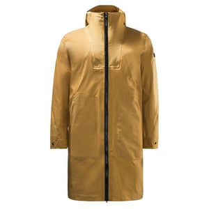 Jack Wolfskin la lluvia para hombres marrón chaqueta larga