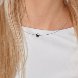 Collar de perlas tahitianas Omega Ronda 9-10 mm 925