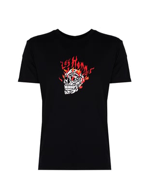 Les Hommes T-Shirt On Fire del hombre negro