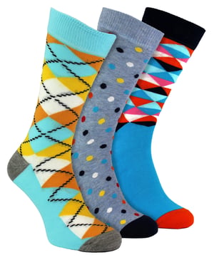 HS by Happy Socks - Pack de 3 Calcetines Argyle Clásicos - Argyle (Azul Claro)