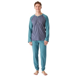 Pijama de algodón manga larga cuello redondo JJB12 hombre