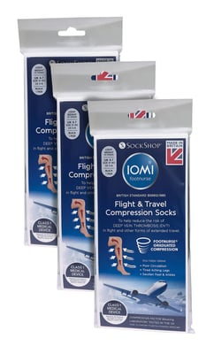 IOMI - Calcetines de vuelo de mujer Multipack de 3 pares - Beige