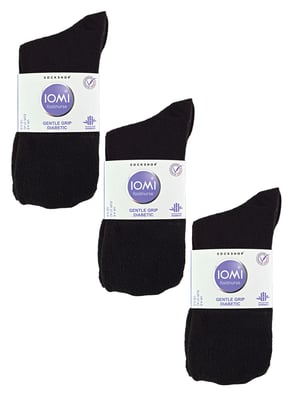 IOMI - Pack de 6 Calcetines Diabéticos de Bambú para Mujer - Negro