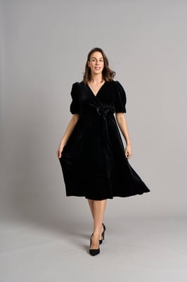 Vestido de terciopelo Tanya - Negro