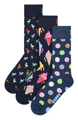 Lote de 3 calcetines unisex Funky Design Giftbox - Azul marino
