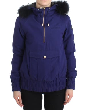 Chaqueta Corta Azul Acolchada con Capucha para Mujer GF Ferre
