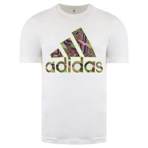Insignia de adidas de la camiseta blanca para hombre deportivo