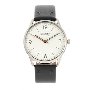 Simplifique el reloj con correa de cuero 6300
