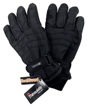 Guantes de esquí impermeables con aislamiento térmico 3M Thinsulate 40 gramos para hombre - Negro