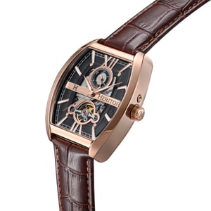 Reloj Automático Heritor Masterson Semi-Esqueleto con Correa de Cuero
