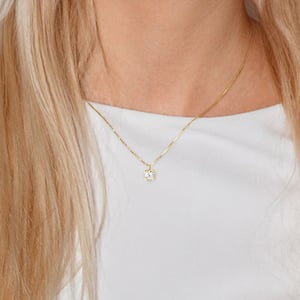 Collar de diamante solitario 0.20 cts oro blanco
