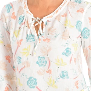 Camisa manga larga cuello abierto 5YR55Q945 mujer