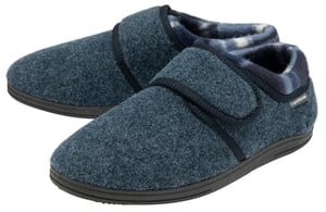 Pantuflas de Velcro para Hombre | Dunlop | Memory Foam | Orthapedic | Easy Close | House Bedroom Indoor - Azul Marino