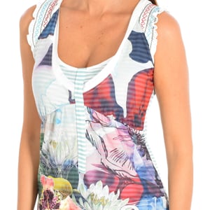 Vestido sin mangas cuello redondo 37V2022 mujer