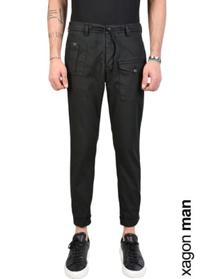 Xagon Man Pantalones Sidex del hombre negro