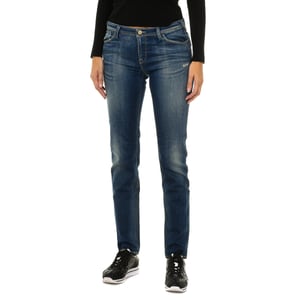 Pantalones largos tejanos efecto gastado 3Y5J28-5D1MZ mujer